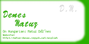 denes matuz business card